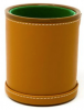 Tan Leatherette Dice Cup with 5 Dice